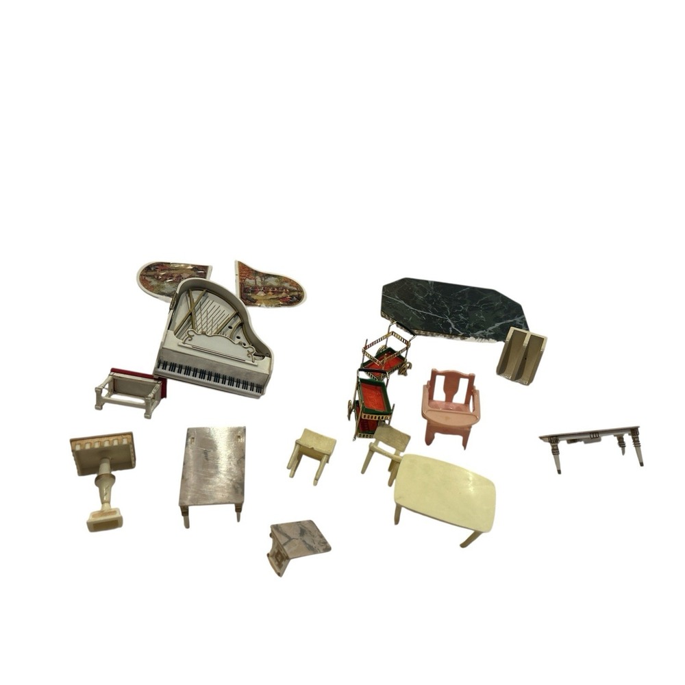 Vintage Dollhouse Furniture Victorian Doll House Accessories Lot Of 15